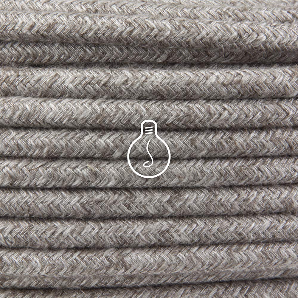 Amarcords - Textilkabel für Lampen RAUCH, rund, Hanf, 10 Meter, mit 2 Leiter 2x0,75 - Stoffkabel mit