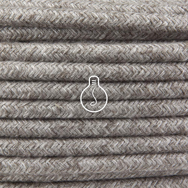 Amarcords - Textilkabel für Lampen RAUCH, rund, Hanf, 10 Meter, mit 2 Leiter 2x0,75 - Stoffkabel mit