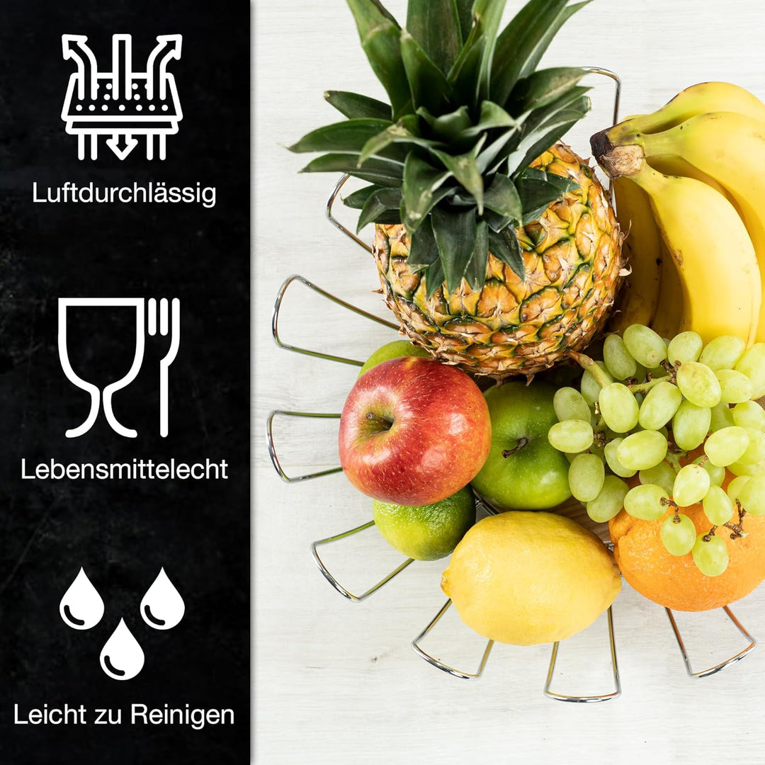 Moritz & Moritz Obstschale Silber Modern 32cm - Obstkorb Silber Metall – Korb für Geschenke, Früchte