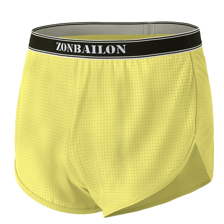 BIATWOWR Herren Transparent Sexy Boxershorts Männer Atmungsaktiv Bequem Unterhose Seitlichem Schlitz