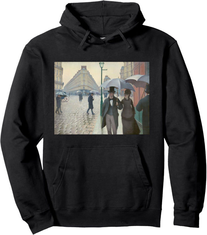 Pariser Strasse; Regentag von Gustave Caillebotte Pullover Hoodie