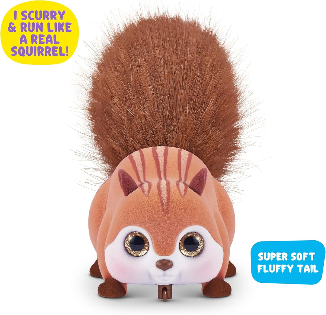 Pets Alive Scurry'n Squirrel (Braun) von ZURU – Interaktives Roboter-Haustier, Bewegliches Eichhörnc