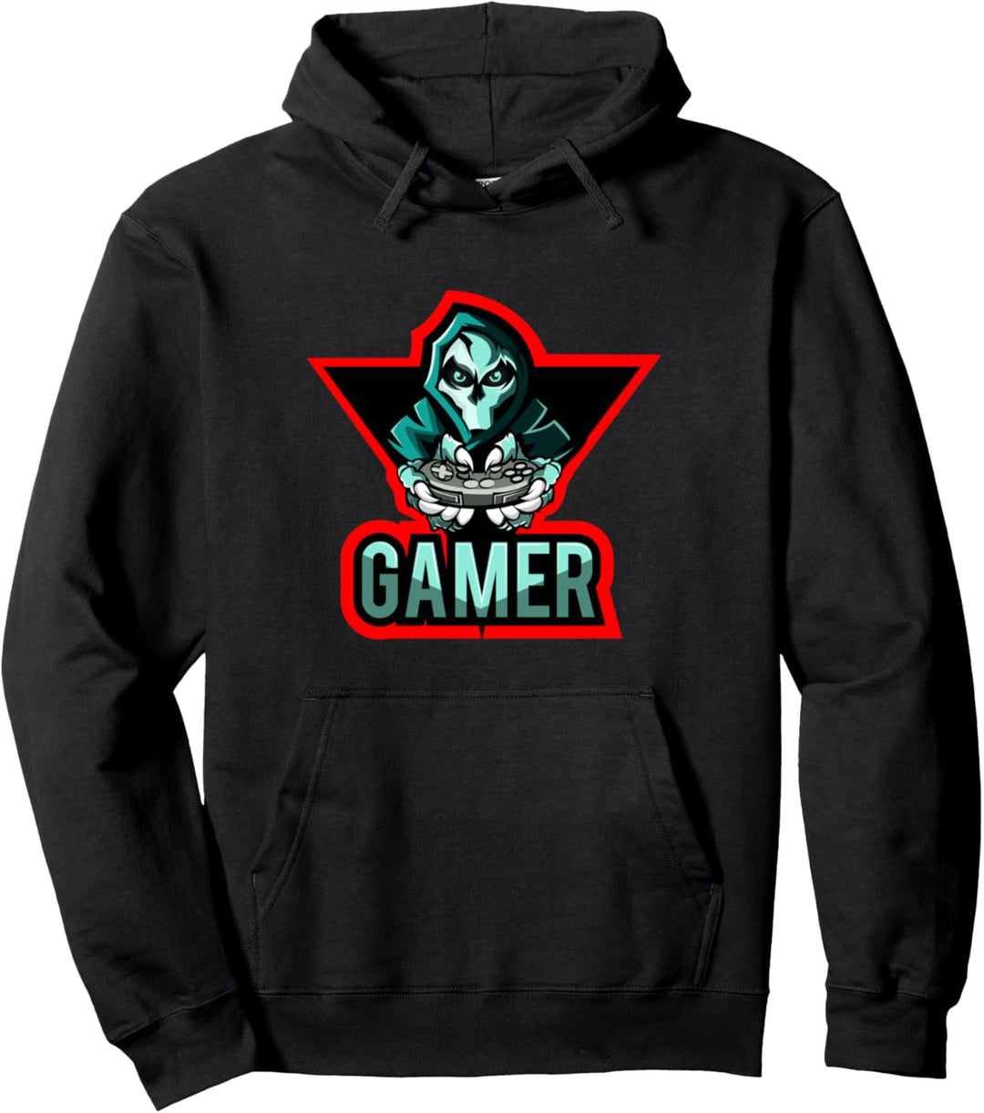 NEU Totenkopf mit Controller Geschenk für Gamer und Zocker Pullover Hoodie