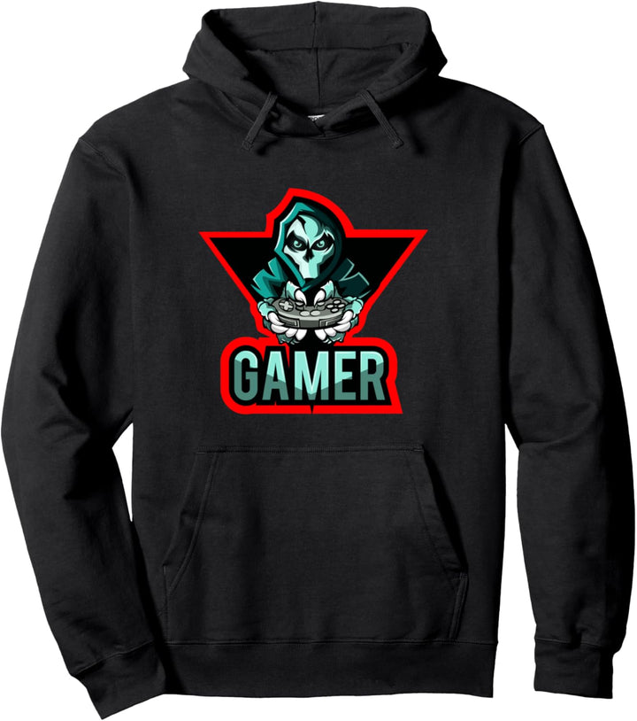 NEU Totenkopf mit Controller Geschenk für Gamer und Zocker Pullover Hoodie