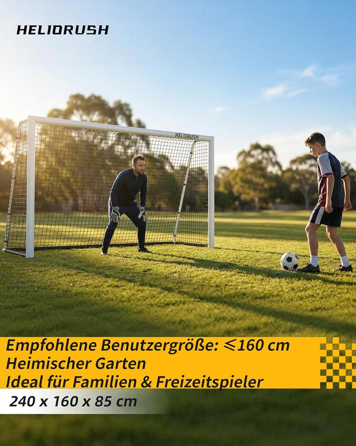 Fussballtor für Garten Kinder & Jugendliche: Wetterfest & Rostfrei – Stahlrahmen, 1000D Netz, 180/24