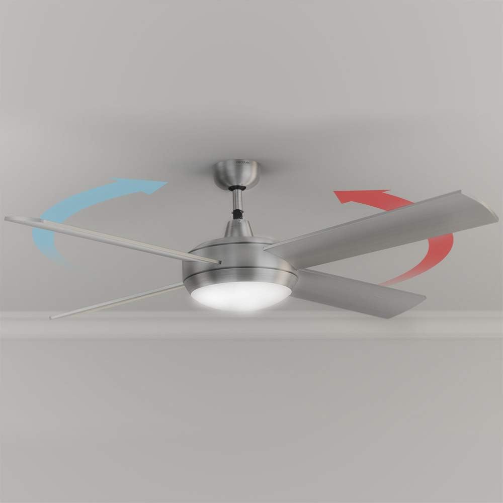 Cecotec Deckenventilator EnergySilence Aero 570 60 W (52", Stahl) Silber Mit Licht | Befehl, Silber