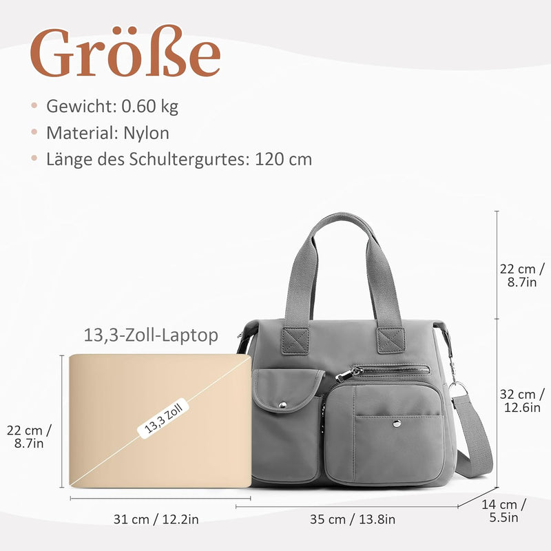 DIRRONA Elegant Damen Umhängetasche Gross Kapazität Handtasche Casual Reise Schultertasche Multi Tas