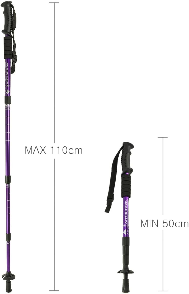 MidGard Teleskop Nordic Walking Stöcke, 50-110 cm höhenverstellbar, Antischock Dämpfung, Wanderstöck