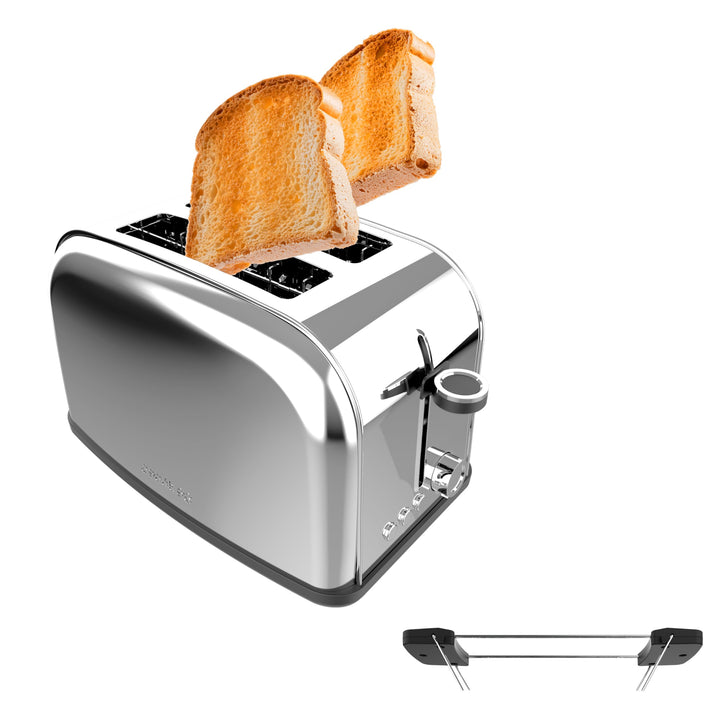 Cecotec Vertikaler Toaster Toastin' time 850 Inox Essential, 850W, Doppelter langer Schlitz und brei