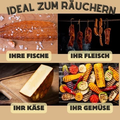 Kaltrauchgenerator (30 cm)/Räucherschnecke für Räucherofen Fleisch und Fisch + 1,3 kg Räuchermehl Bu