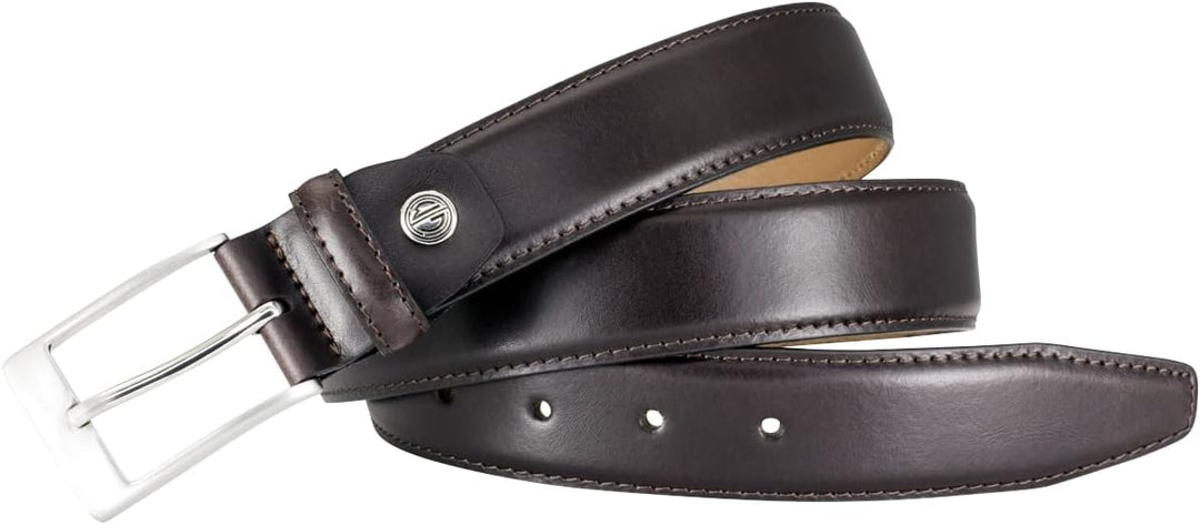 LINDENMANN Anzug-Ledergürtel Herren 35 mm Rindleder schwarz Bundweite 85 cm Gesamtlänge 100 cm W 33.