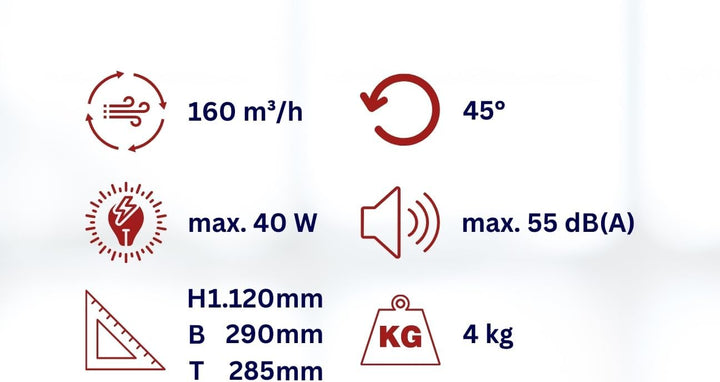 Aktobis Turmventilator WDH-TW1803 modernes Design mit Swing- und Timerfunktion, in Farbe weiss mit s