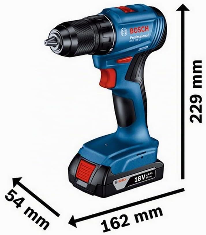 Bosch Professional 18V System Akku Bohrschrauber GSR 18V-45 (Drehzahl 1.900 min-¹, inkl. 3x 4.0Ah Pr