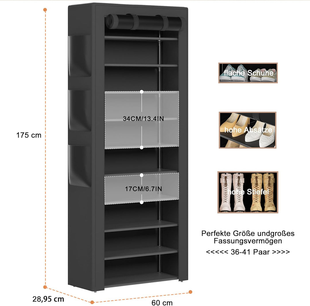OYREL Schuhregal 11 Ebenen, Grosse Schuhschrank Hoch für 36-41 Paare Schuhe, Schuhaufbewahrung mit s