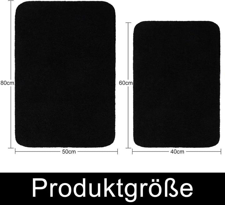 Homaxy Badezimmerteppich Set 2 teilig Badematte rutschfest Waschbar Weiche Hochflor Badteppich Flaus