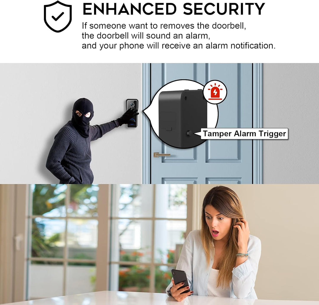 XTU WLAN Video Türklingel mit Kamera 2K HD Kabellose Video Doorbell mit Gong, Smarte Türklingel mit