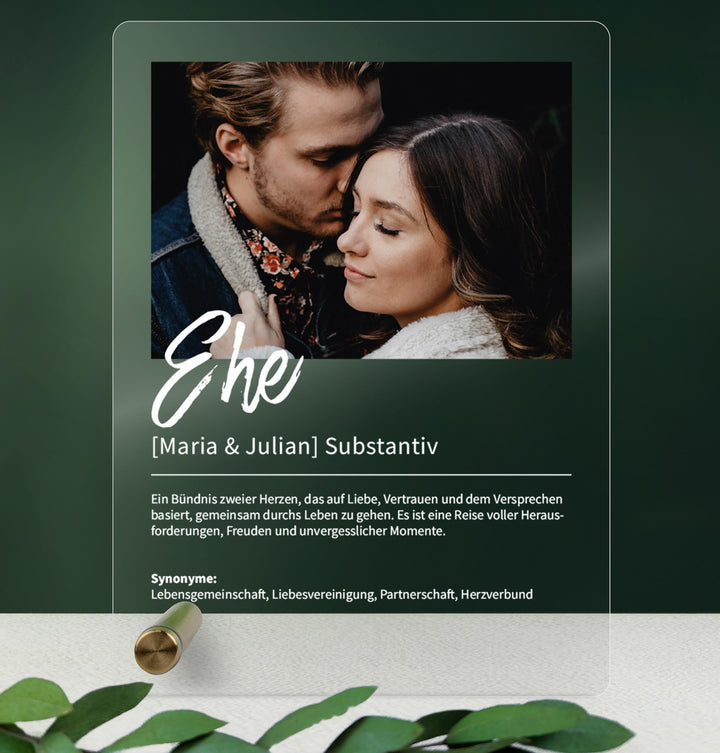 Ehe Geschenk personalisiert - Acryl Foto Geschenk: Definition wie im Duden - Geschenk Ehe, Ehe Gesch