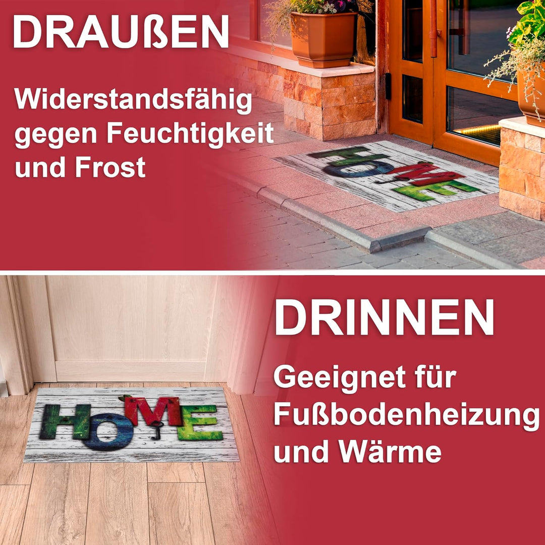Fussmatte in vielen Schmutzfangmatte ist für Innen- & Aussenbereich geeignet | Fussabtreter saugt si