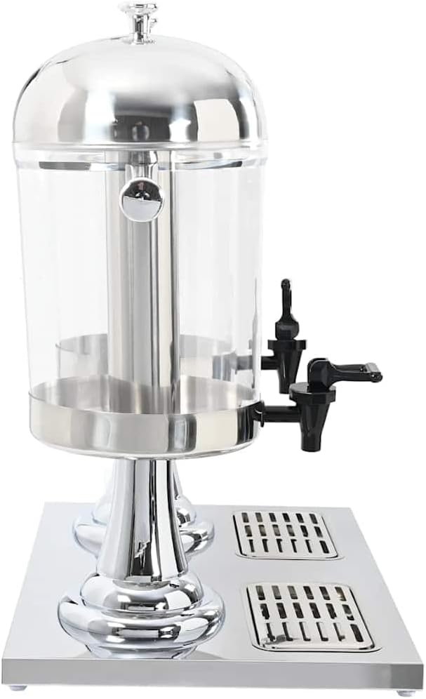 vidaXL Getränkespender Saftspender Wasserspender 2-Fach Edelstahl 2 x 8 Liter