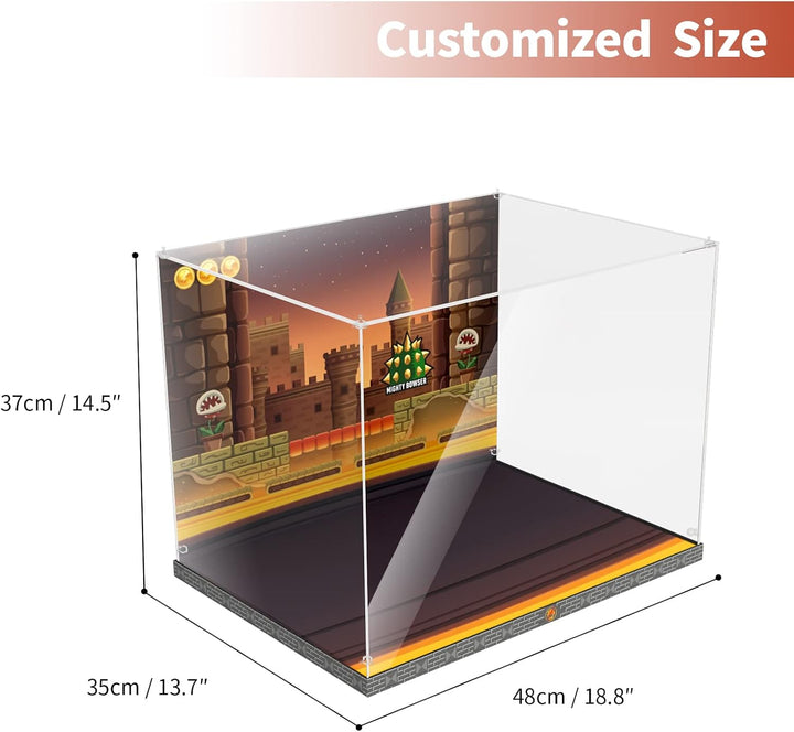 cooldac Acryl Vitrine Box für Lego 71411 Super Mario Der mächtige Bowser, staubdicht Transparent Cle