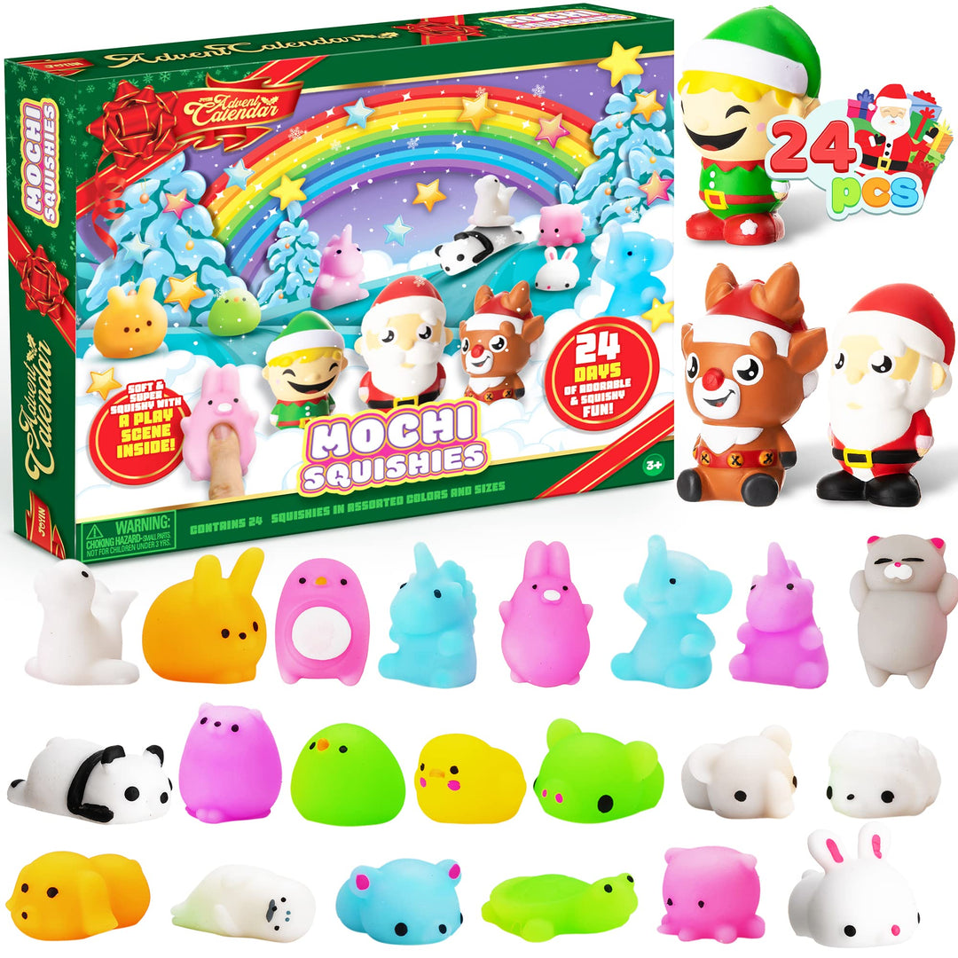 JOYIN Adventskalender 2023 Kinder Weihnachten 24 Tage Countdown Weihnachtskalender Mit Mochi Tier Sq