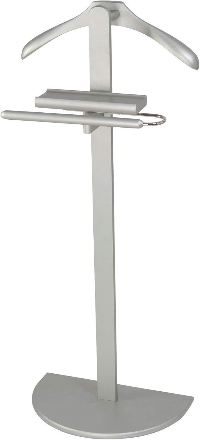 Herrendiener Stummer Diener Herrenbutler Anzugsständer Henri Premium Silber H104 cm x B44 cm x T26 c