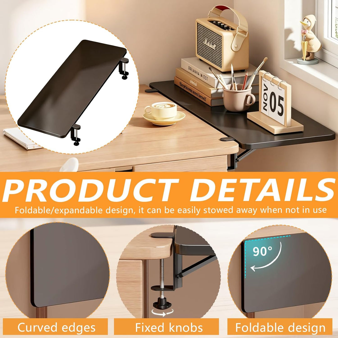 Ergonomischer Schreibtisch Verlängerung, 70*25cm Tischverlängerung 90° Faltbare Handgelenkstütze Sch