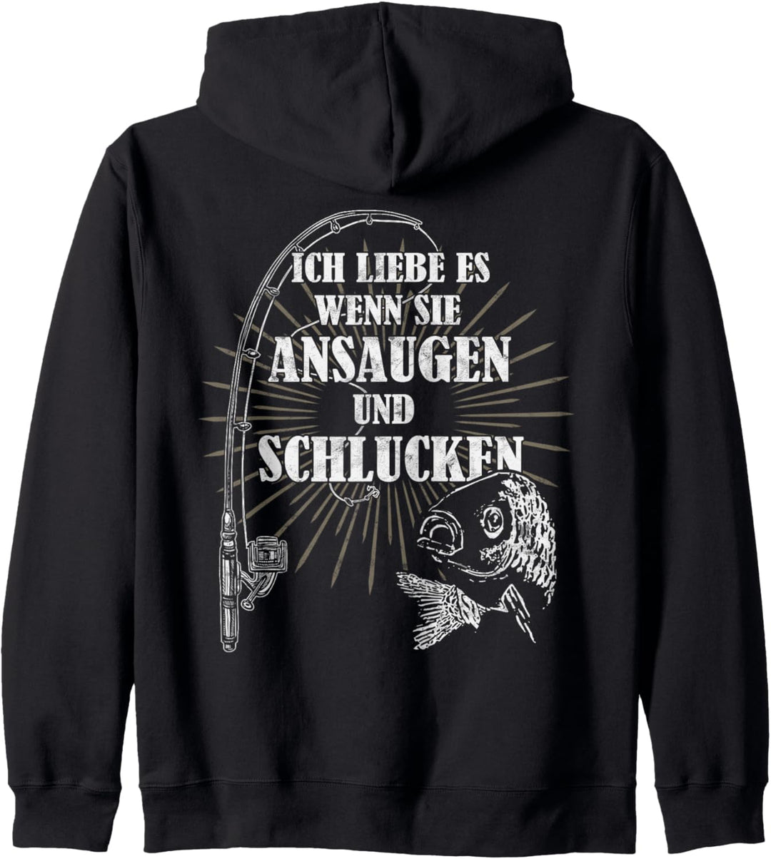 "Ansaugen und Schlucken" Lustig Karpfen angeln Kapuzenjacke