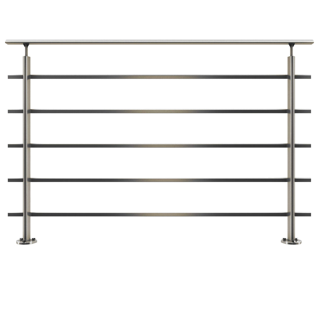 DOLLE Geländer aussen, 150 cm, Aluminium, Bodenmontage, Tropfendesign | Komplettes Bausatz-Set zur B