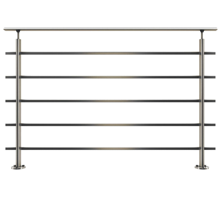 DOLLE Geländer aussen, 150 cm, Aluminium, Bodenmontage, Tropfendesign | Komplettes Bausatz-Set zur B