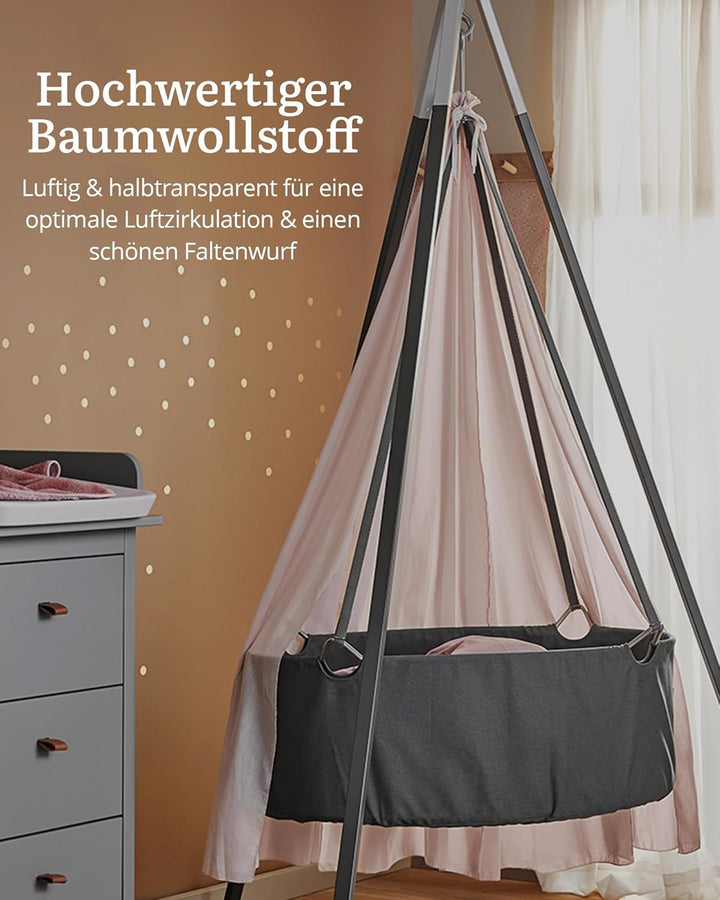 Leander Betthimmel für Leander Classic™ Wiege Dusty Rose - Babybett Himmel fürs Babyzimmer - Leichte