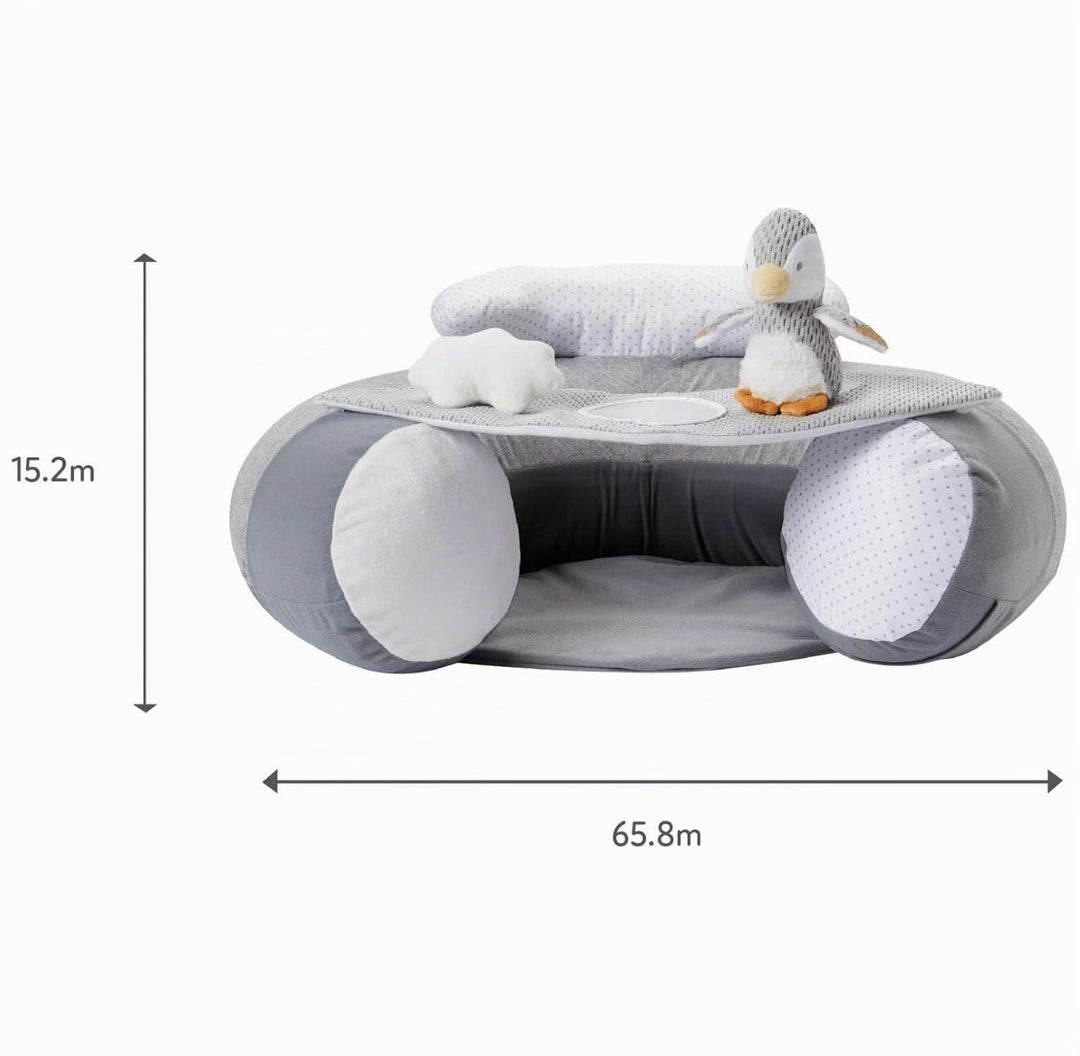Nuby Penguin Sit-Me-Up Babyschale – aufblasbarer Sit & Play Bodensitz | Abnehmbares Tablett | maschi