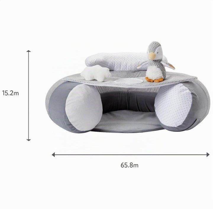 Nuby Penguin Sit-Me-Up Babyschale – aufblasbarer Sit & Play Bodensitz | Abnehmbares Tablett | maschi