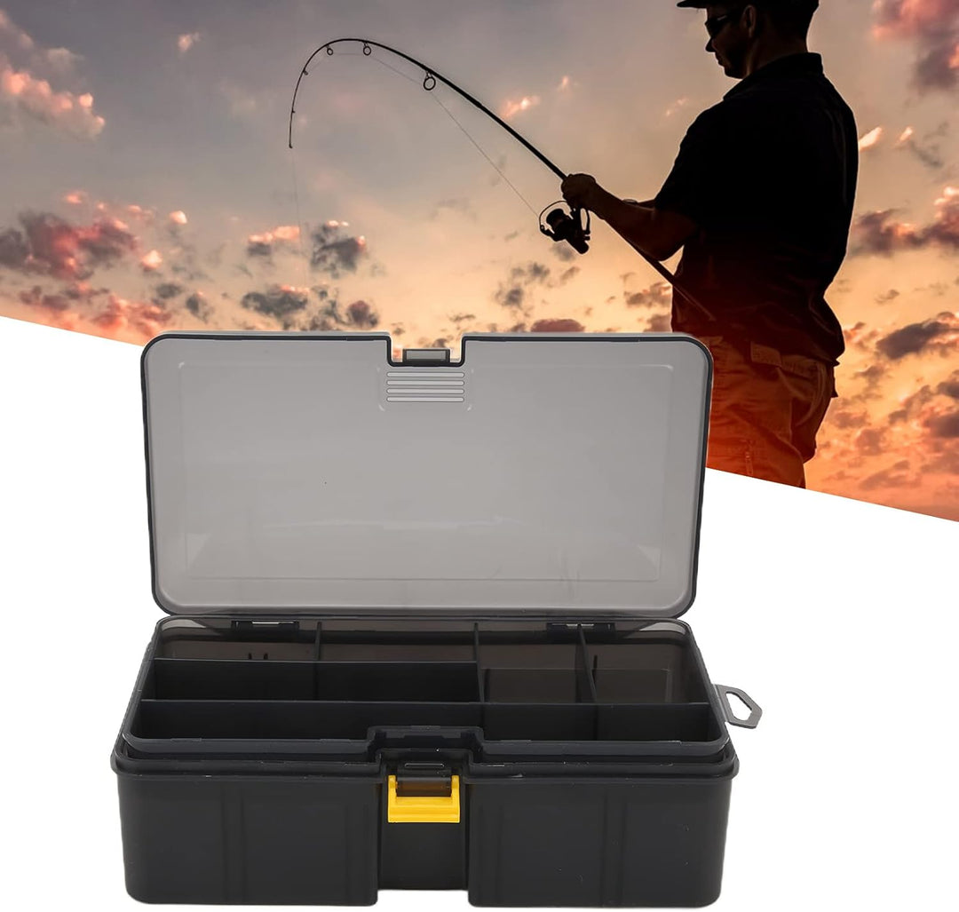 Pilipane Tackle Box Organizer Angelzubehör-Tablett,doppellagige Angelköder-Aufbewahrungsbox mit bewe