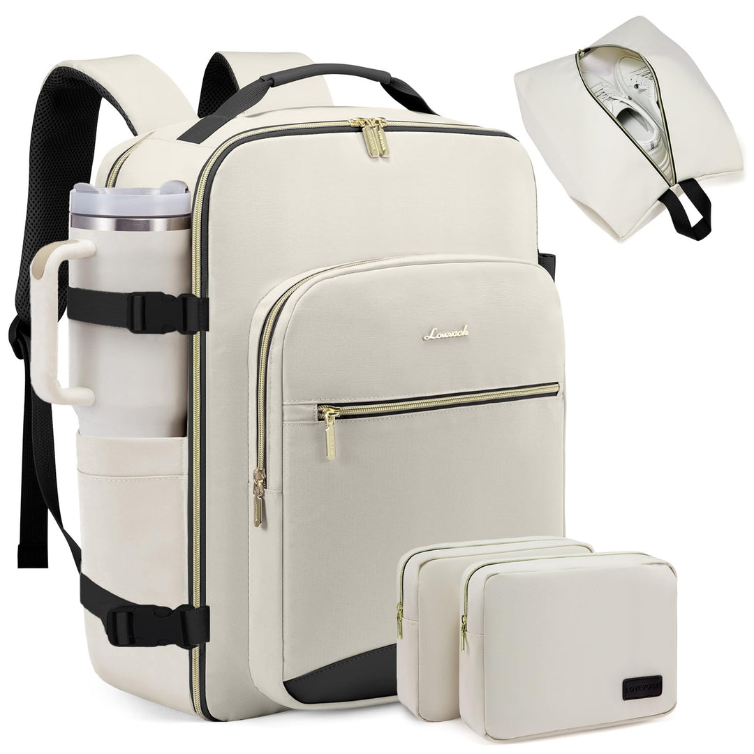 LOVEVOOK Handgepäck Rucksack Flugzeug, 40L Gross Reiserucksack Damen Kofferrucksack, Wasserdicht Rei
