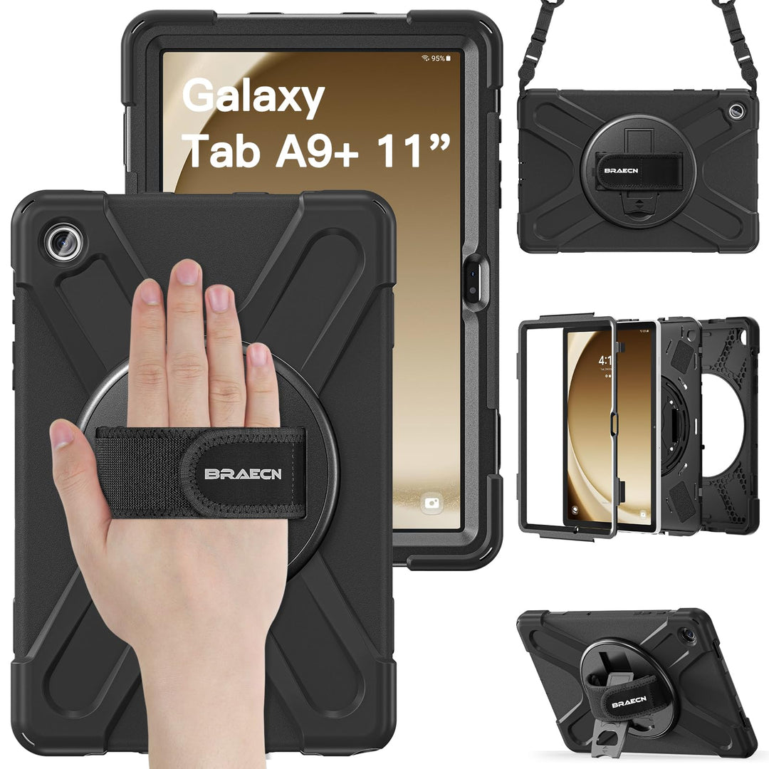 BRAECN für Samsung Galaxy Tab A9+ Plus Hülle 11 Zoll 2023, Stossfeste Robuste Tragbare Schutzhülle m