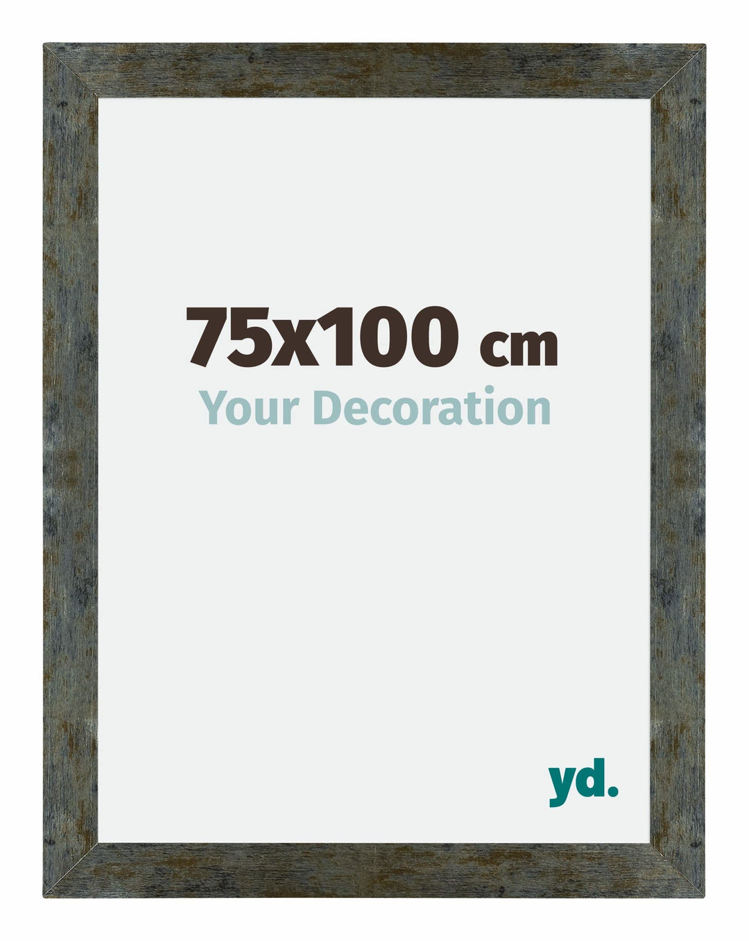 yd. Your Decoration - Bilderrahmen 75x100 cm - Blau Gold Meliert - Bilderrahmen aus MDF mit Acrylgla