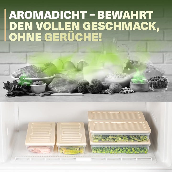Viwares Stapelbare Gefrierdosen 10er Set, Gefrierfach & Kühlschrank Organizer mit Deckel, Frostfest