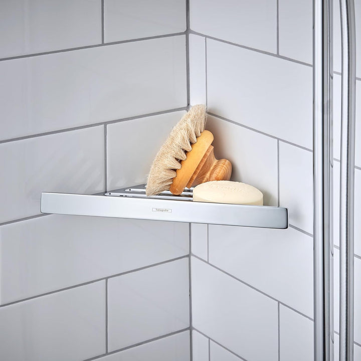 hansgrohe AddStoris - Duschablage, Duschkorb, Eckregal Bad, Duschregal Ecke, Seifenkorb, Seifenablag
