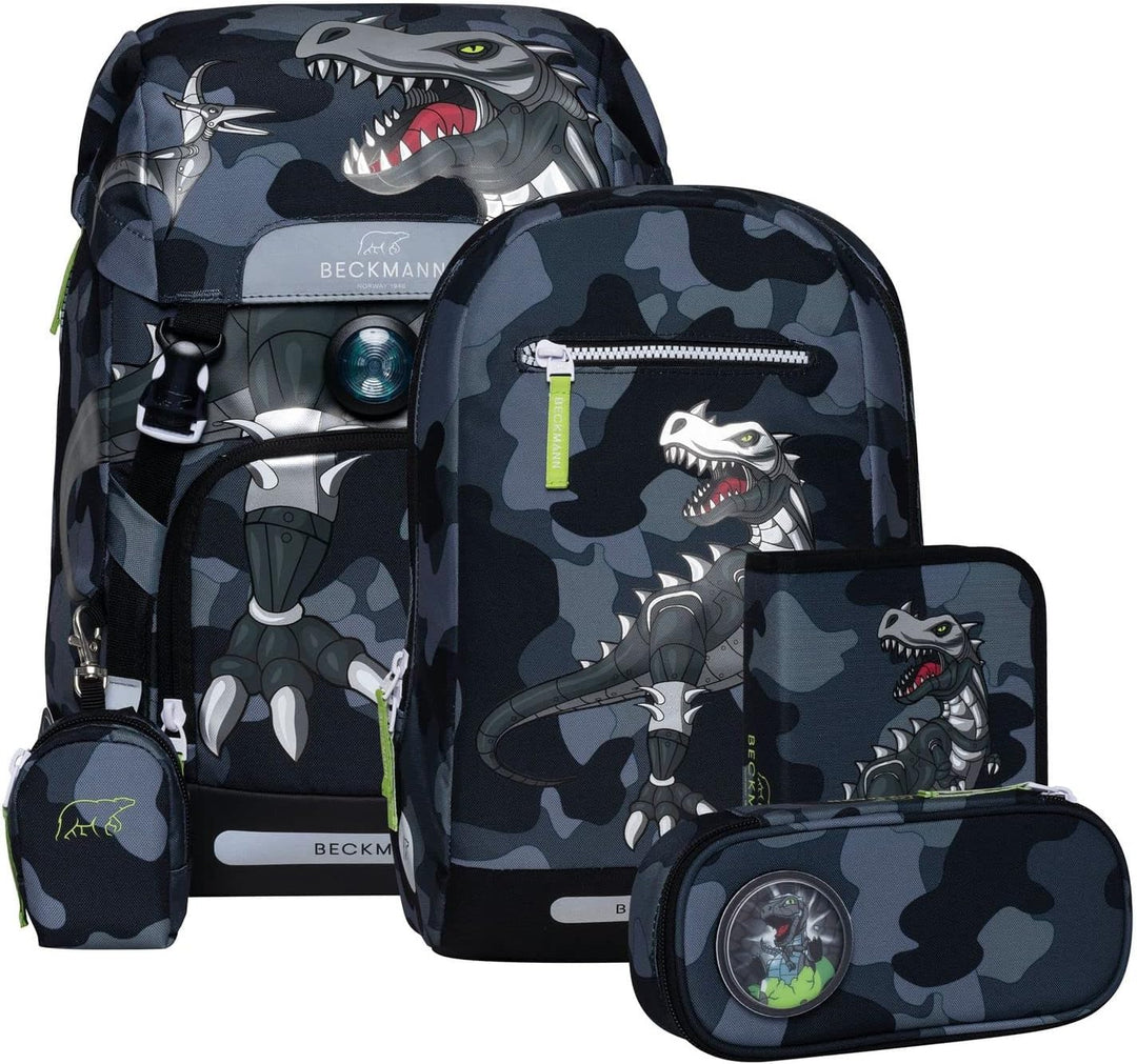 BECKMANN, Schulrucksack-Set Classic, 6-teilig, Grundschule, ergonomisch, inkl. Regenüberzug, 22L