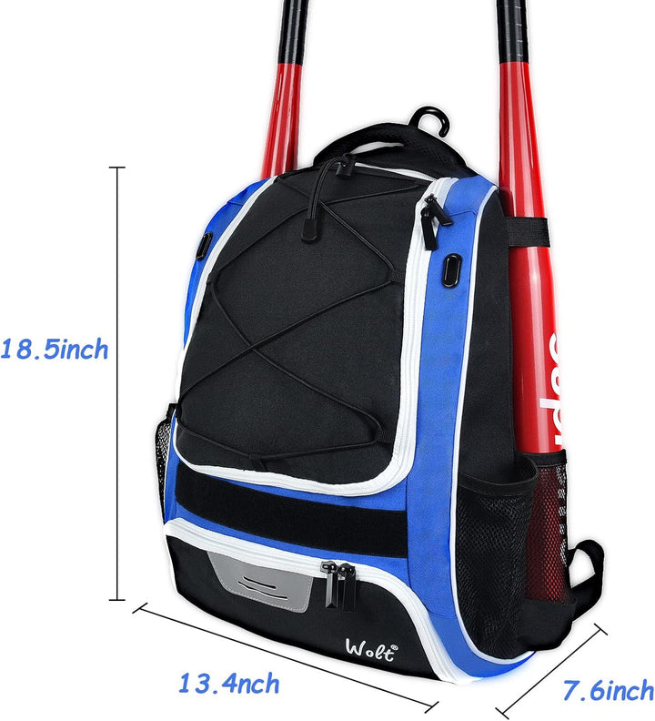 WOLT | Baseballtasche für Jugendliche – Schlägerrucksack für Baseball, T-Ball &amp; Softball-Ausrüstung