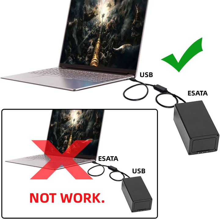 xiwai USB 3.0 zu Power Over eSATA DC5V Adapter USB 2.0 auf HDD/SSD/ODD eSATAp Konverter Typ-A USB Ho