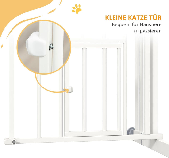 PawHut Türschutzgitter Treppenschutzgitter mit 7/14 cm Verlängerung Türgitter ohne Bohren Treppengit