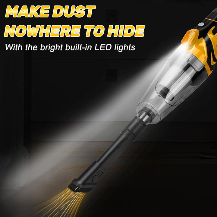 Akku Handstaubsauger kompatibel mit Dewalt 20V Batterie, 10000Pa Tragbar Staubsauger mit Fugendüse,