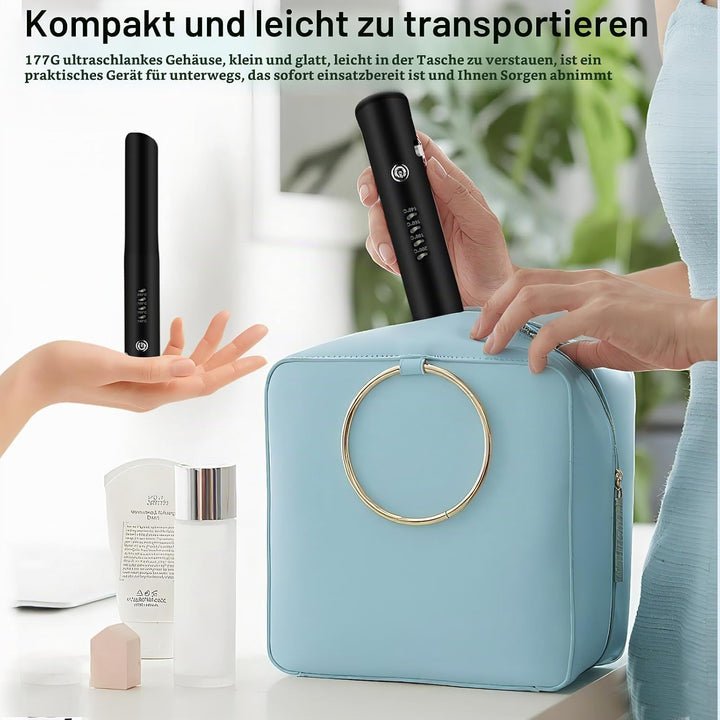 2 in 1 Glätteisen Kabellos und Lockenstab, Keramik Haarglätter zum Locken und Glätten, Mini Tragbare