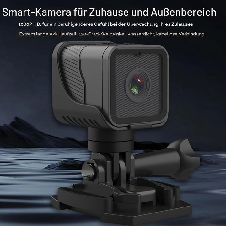 Zunate Lenker Fahrradkamera WiFi, 1080P Small Sport Video Action Kamera mit 120° Weitwinkel, Wasserd