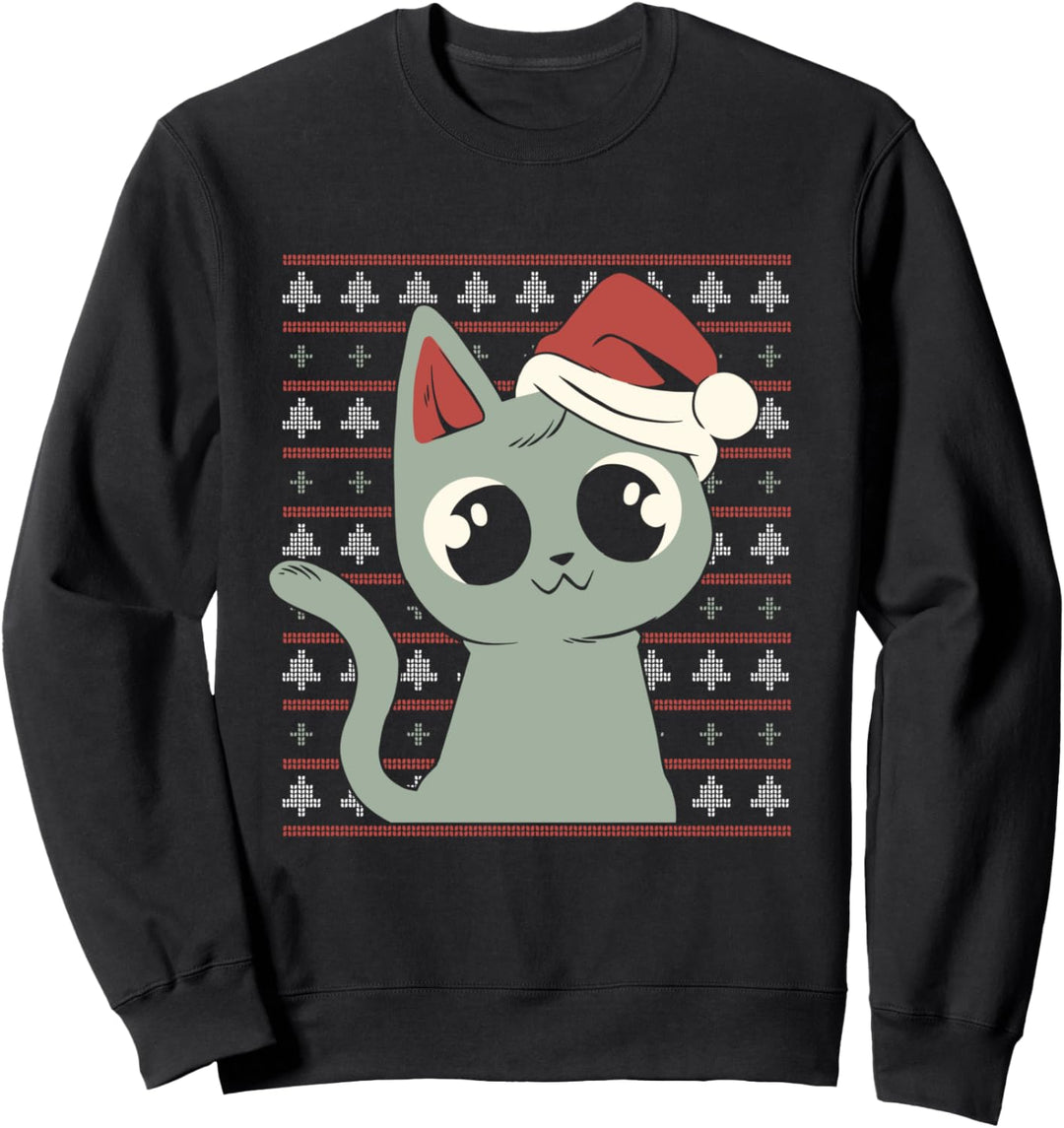 Ugly Christmas - Katze mit Weihnachtsmütze - Weihnachten Sweatshirt