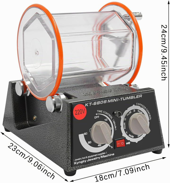 Poliermaschine für Schmuck Poliertrommel Kugelmühle, Rotary Jewelry Tumbler Polierer 60 W, Schmuck P