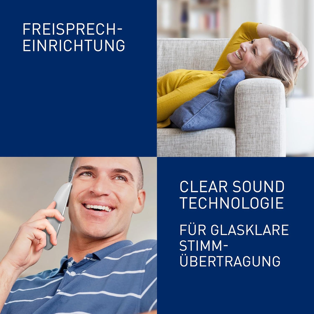 Panasonic KX-TG6822GS DECT Schnurlostelefon mit Anrufbeantworter (strahlungsarm, Eco-Modus, GAP Tele