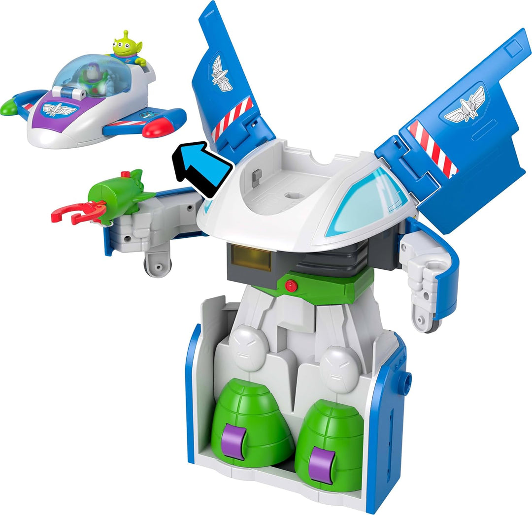 Imaginext Buzz Lightyear Raumschiff mit Figuren | Toy Story Buzz Lightyear Schiff, verwandelt sich m